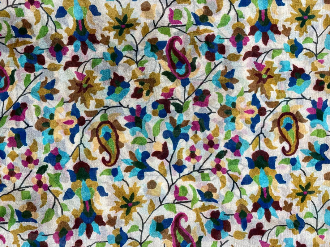 Multicolor Abstract Chiffon Fabric - Kapda Shop