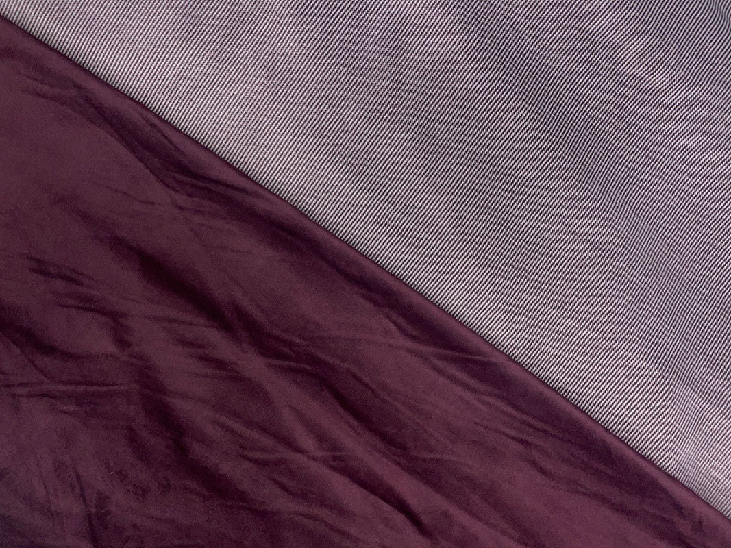 Wine Plain/Stripes Dual Sided Super Soft Wool Fabric - Kapda Shop