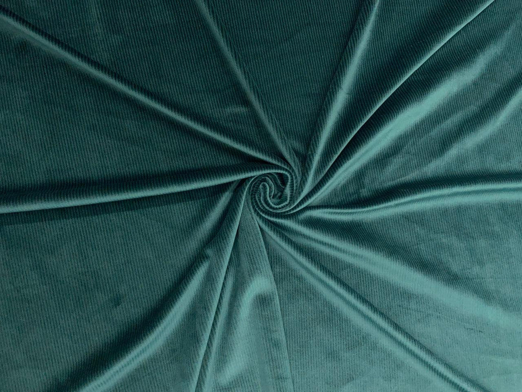 Bottle Green Stripes Premium Pleated Corduroy Fabric - Kapda Shop