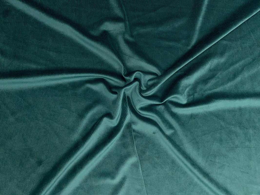 Bottle Green Stripes Premium Pleated Corduroy Fabric - Kapda Shop