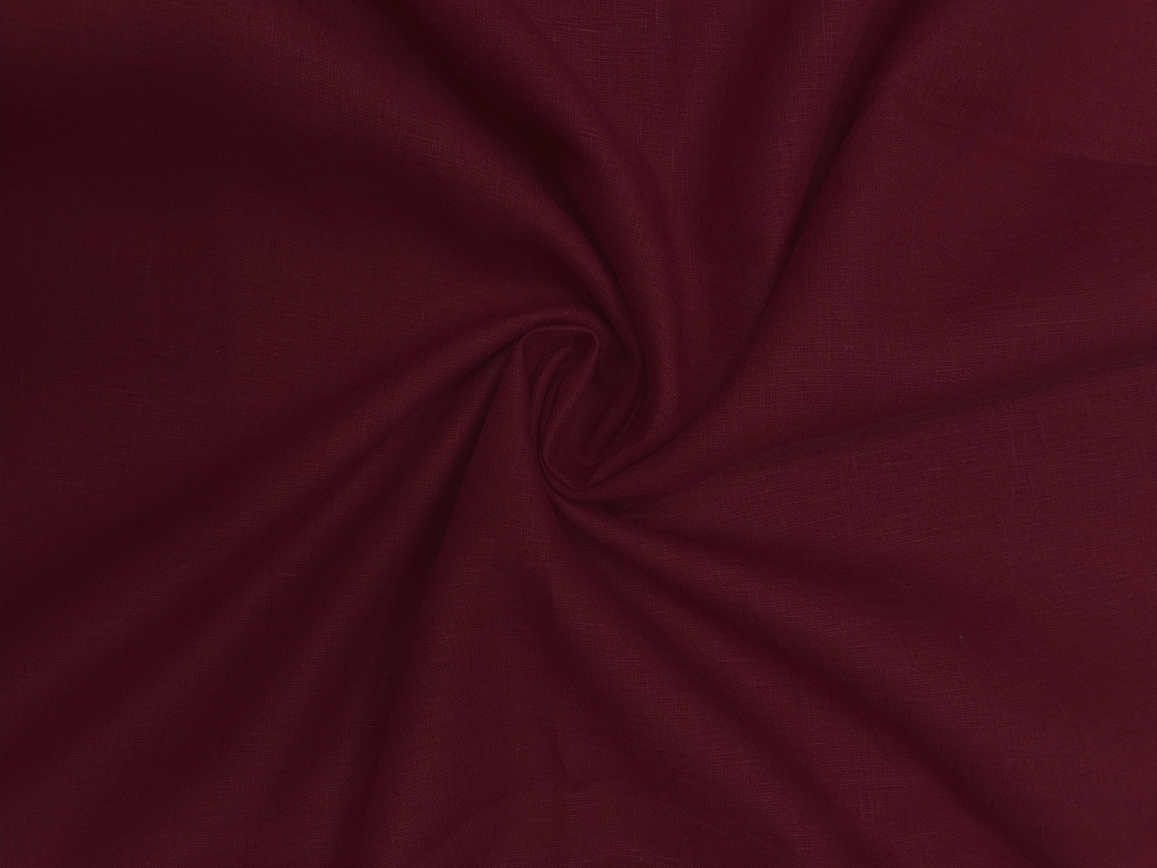 Blush Maroon Plain Pure Linen Fabric - 60 Lea - Kapda Shop