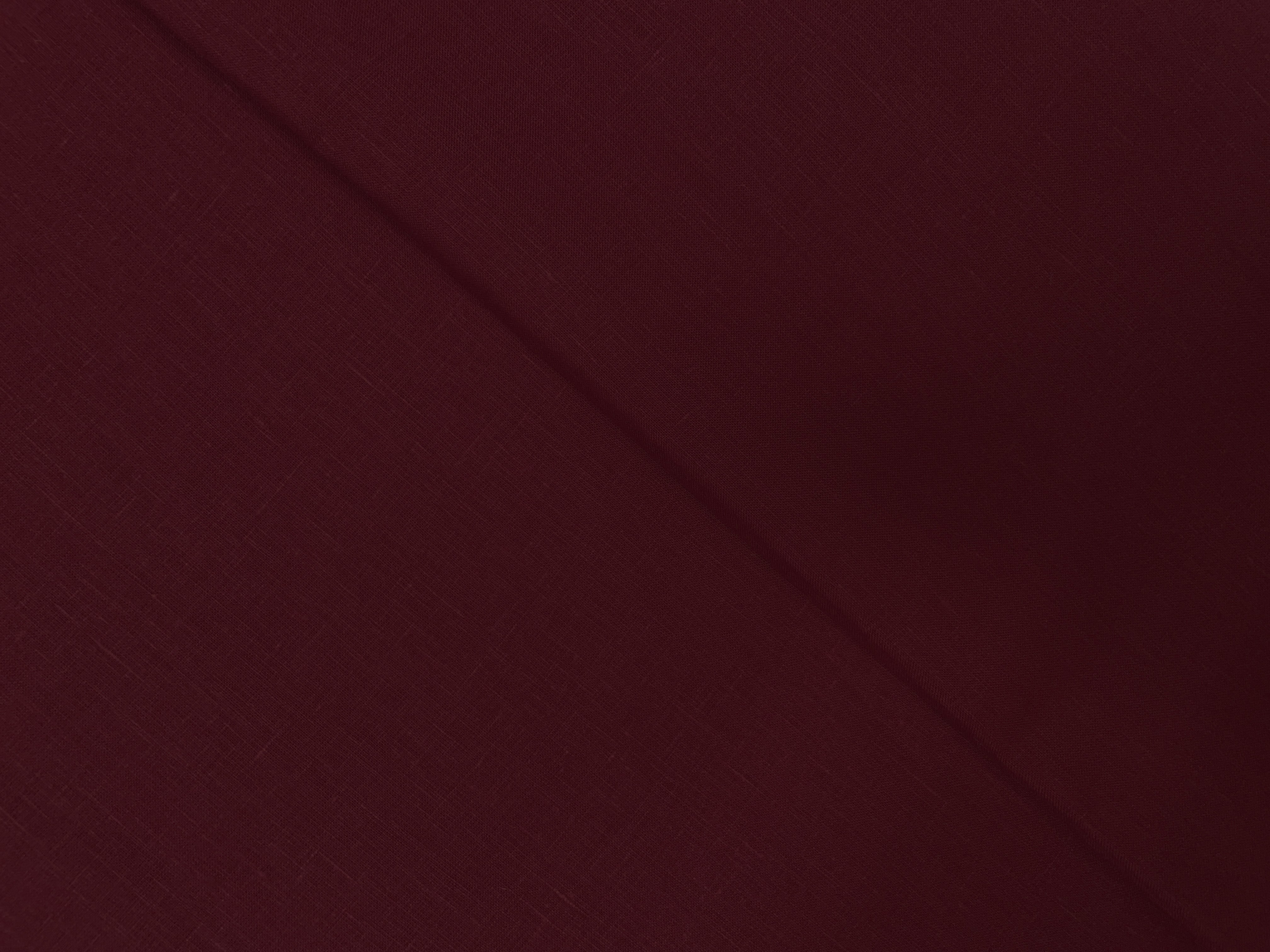 Blush Maroon Plain Pure Linen Fabric - 60 Lea - Kapda Shop