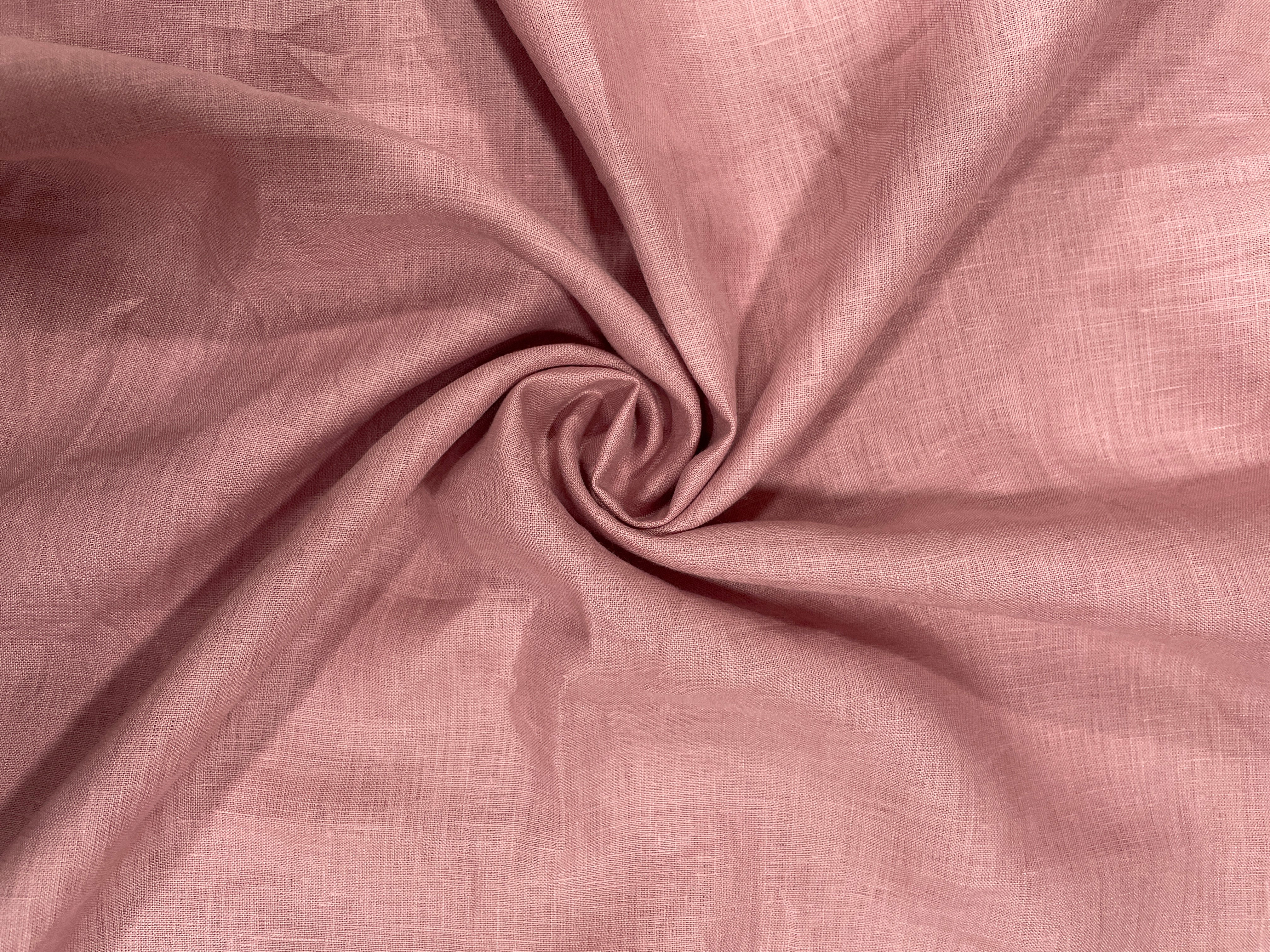 Salmon Pink Plain Pure Linen Fabric - 60 Lea - Kapda Shop