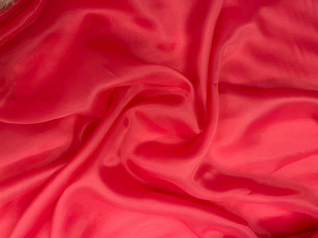 Dark Rose Pink Plain Organza Fabric - Kapda Shop