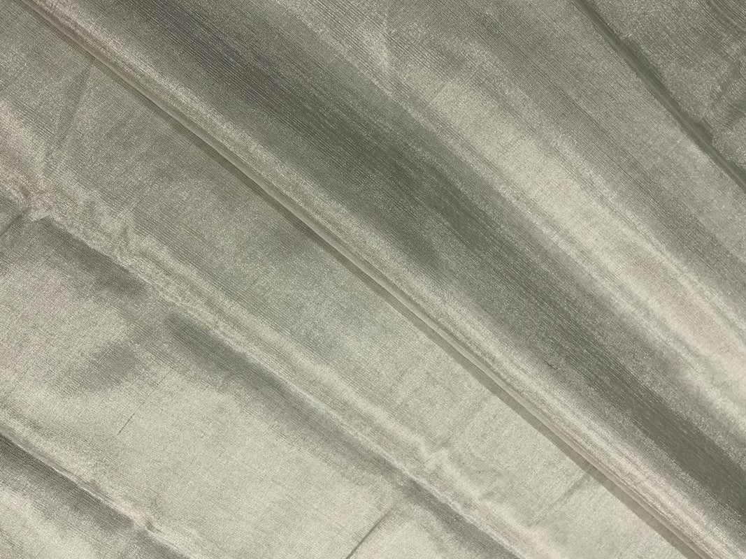 Silver Plain Pure Tissue Fabric - Kapda Shop