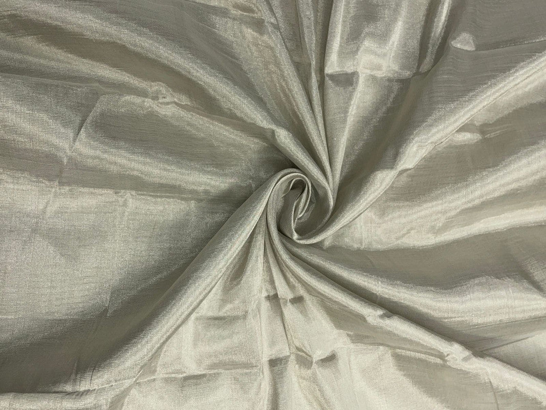 Silver Plain Pure Tissue Fabric - Kapda Shop