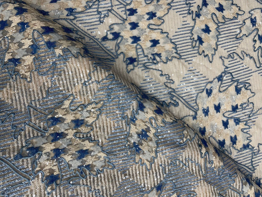 Floral Embroiderd Net Fabric