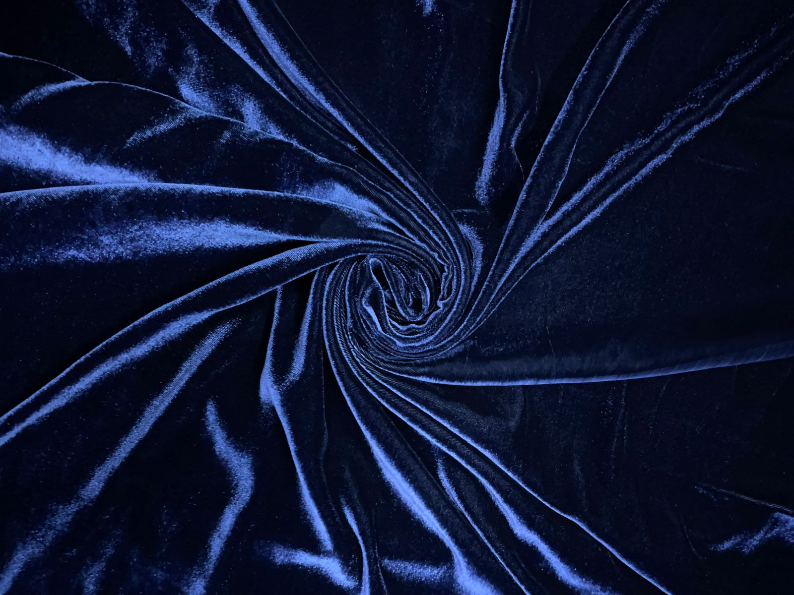 Navy Blue Plain 9% Pure Velvet Fabric KTEX
