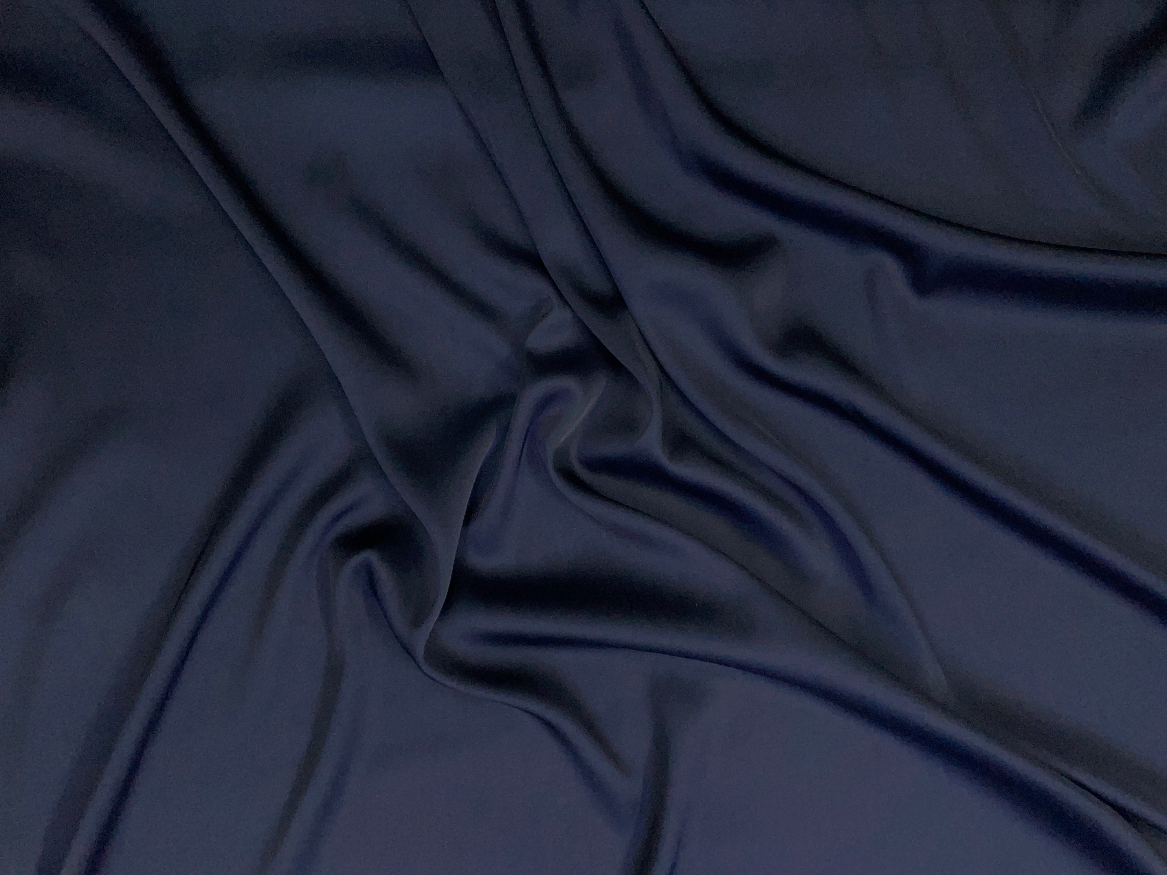 Navy Blue Plain Armani Satin Lycra Fabric - Kapda Shop