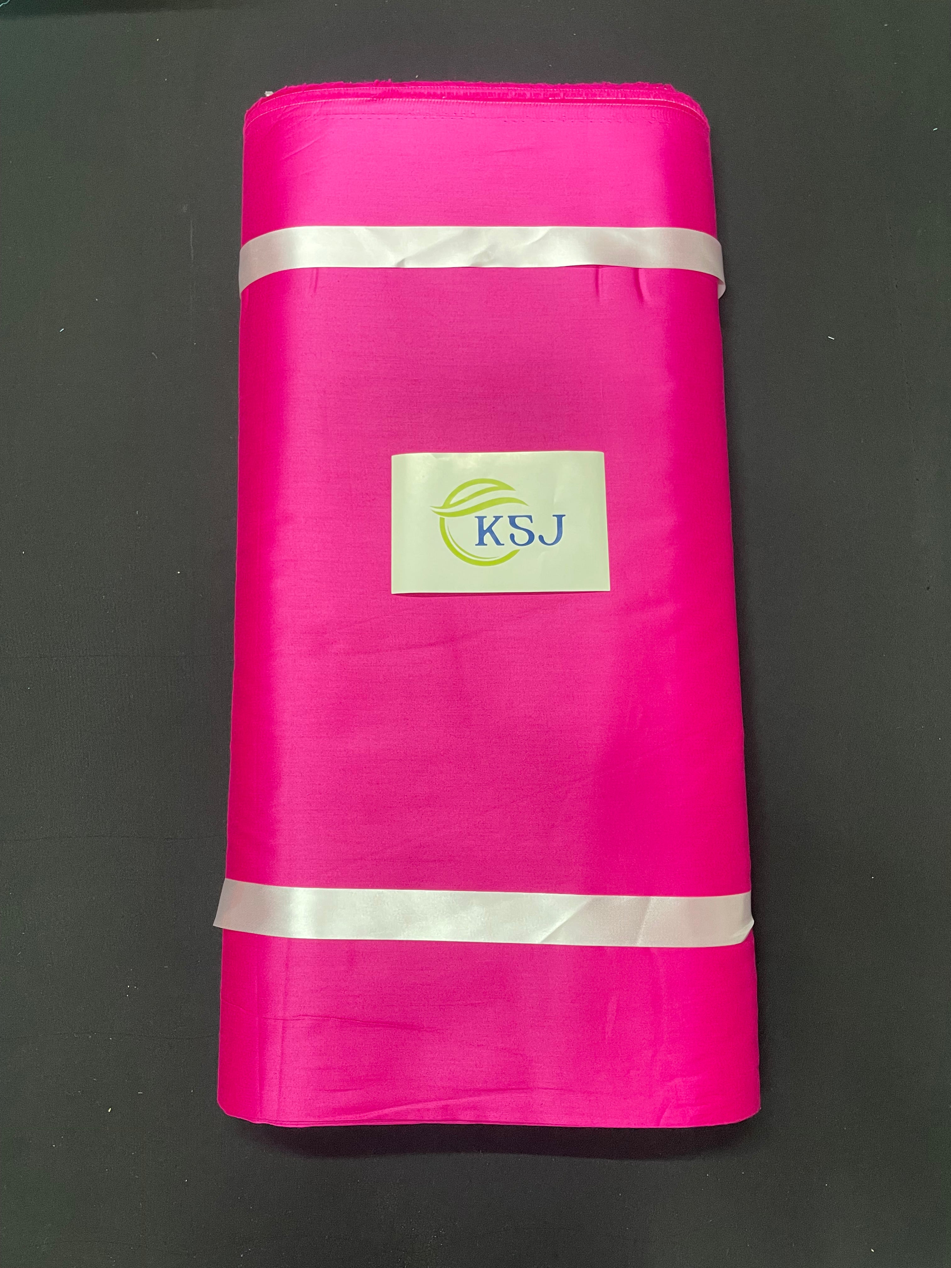 KSJ - Pink Plain Glace Cotton Fabric (N100D) (Per mtr = Rs 110) - Kapda Shop