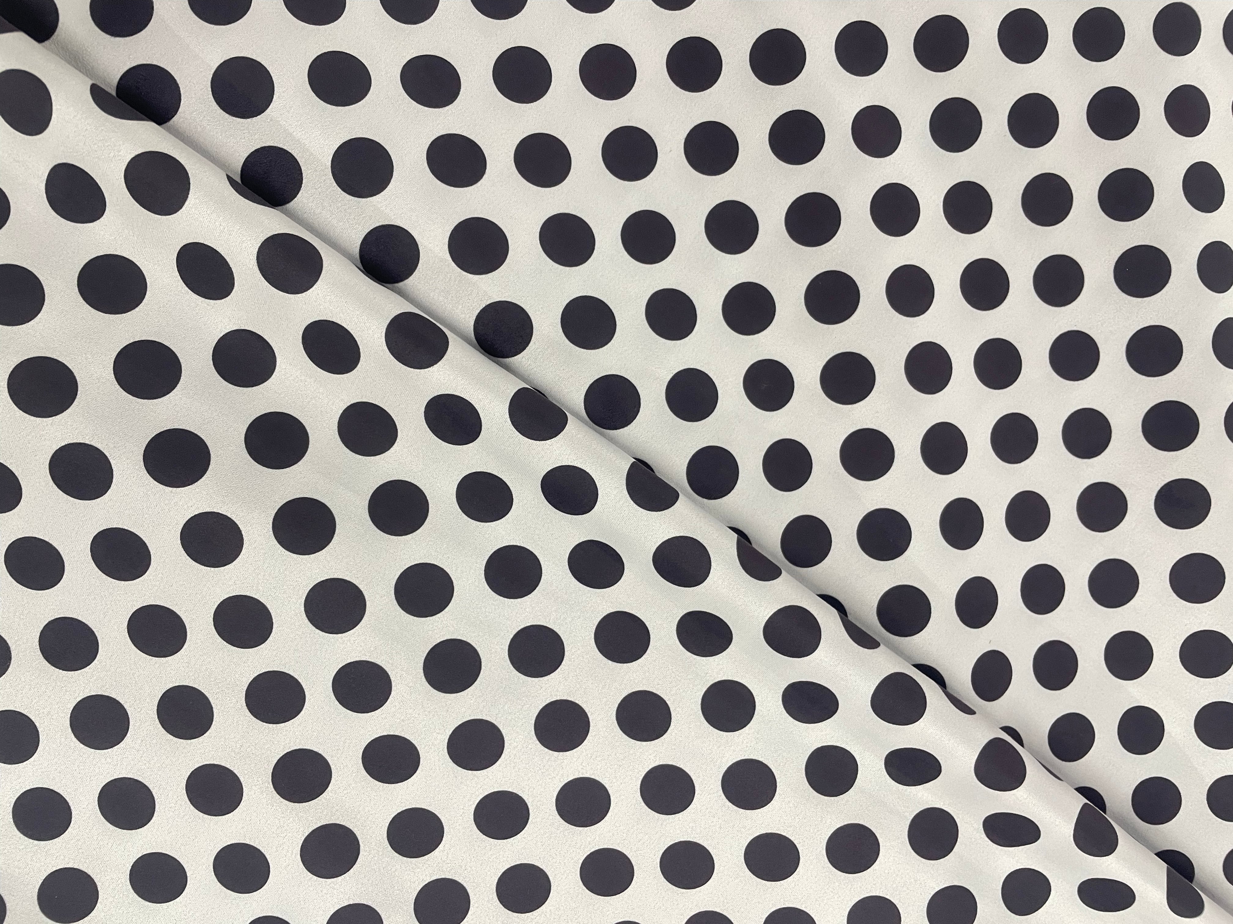 White Polka Dots Suede Fabric - Kapda Shop