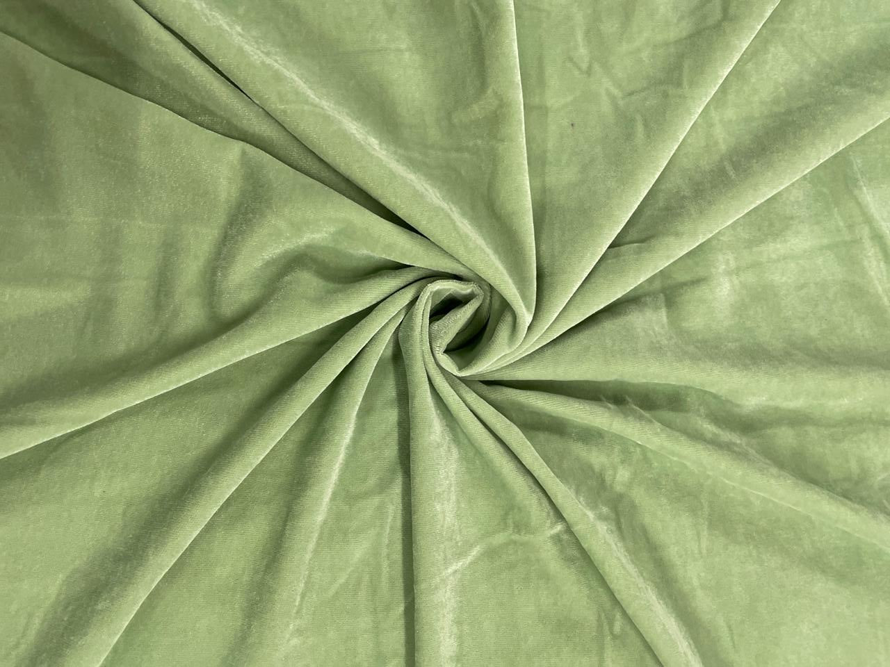 Pista Green Plain Velvet Fabric - Kapda Shop