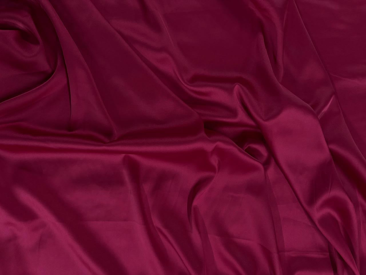 Maroon Plain Armani Satin Lycra Fabric - Kapda Shop