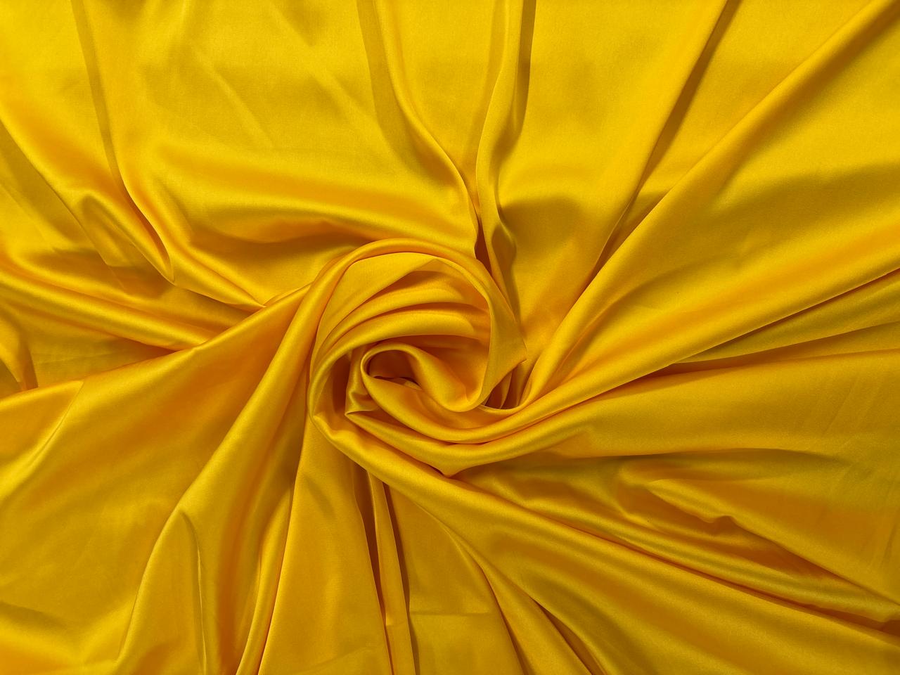 Yellow Plain Armani Satin Lycra Fabric - Kapda Shop