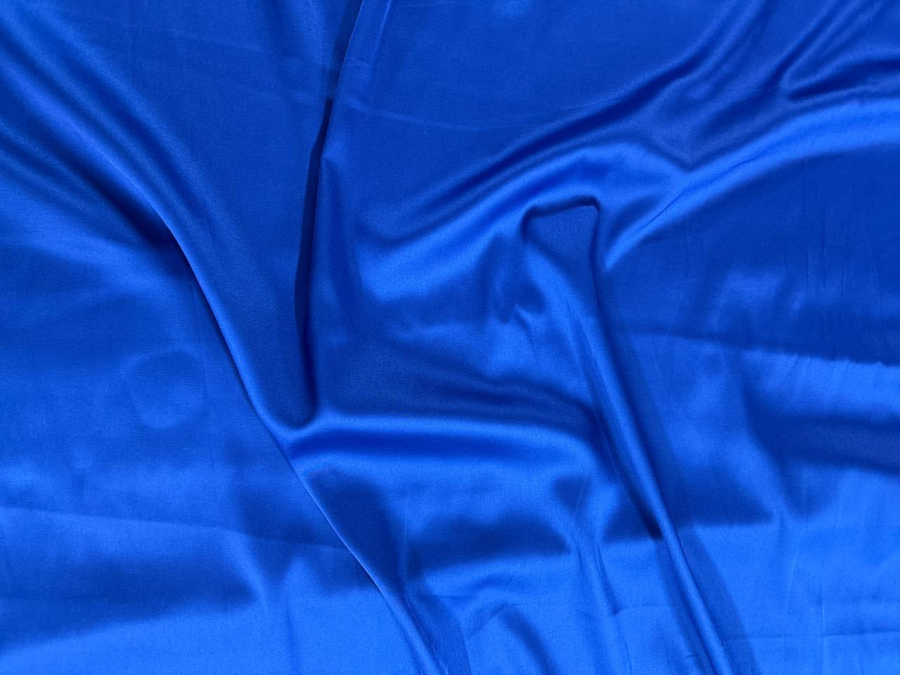 Royal Blue Plain Armani Satin Lycra Fabric - Kapda Shop