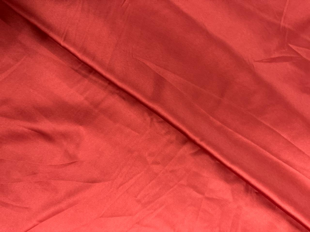 Rust Red Plain Armani Satin Lycra Fabric - Kapda Shop