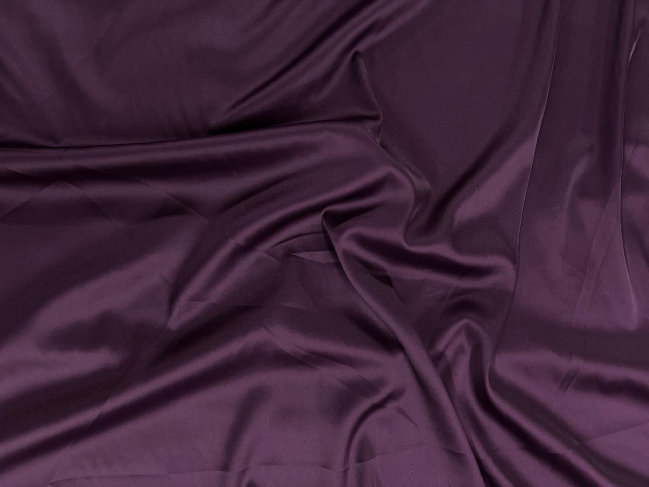 Dark Wine Plain Armani Satin Lycra Fabric - Kapda Shop