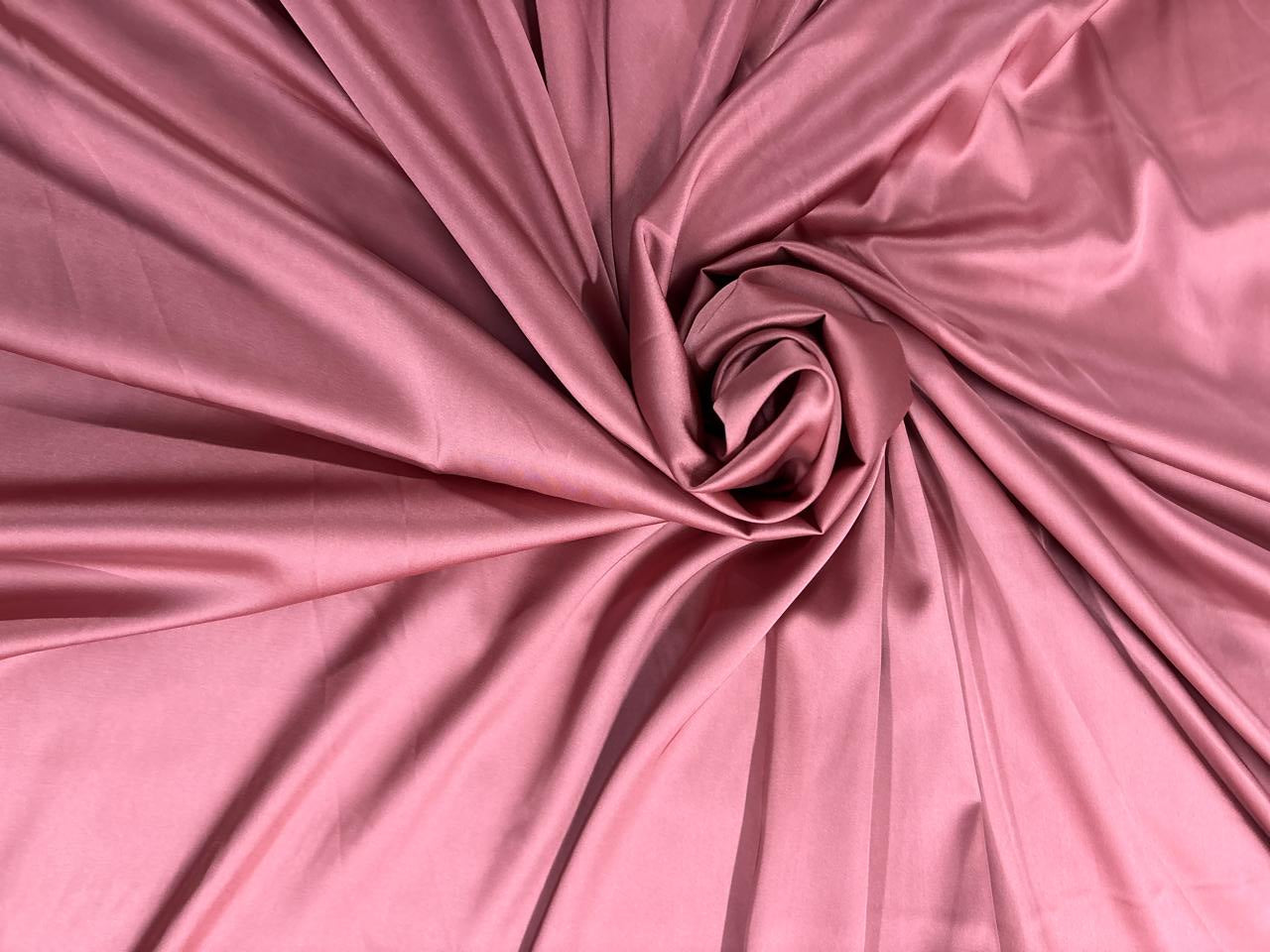 Dusty Pink Plain Armani Satin Lycra Fabric - Kapda Shop