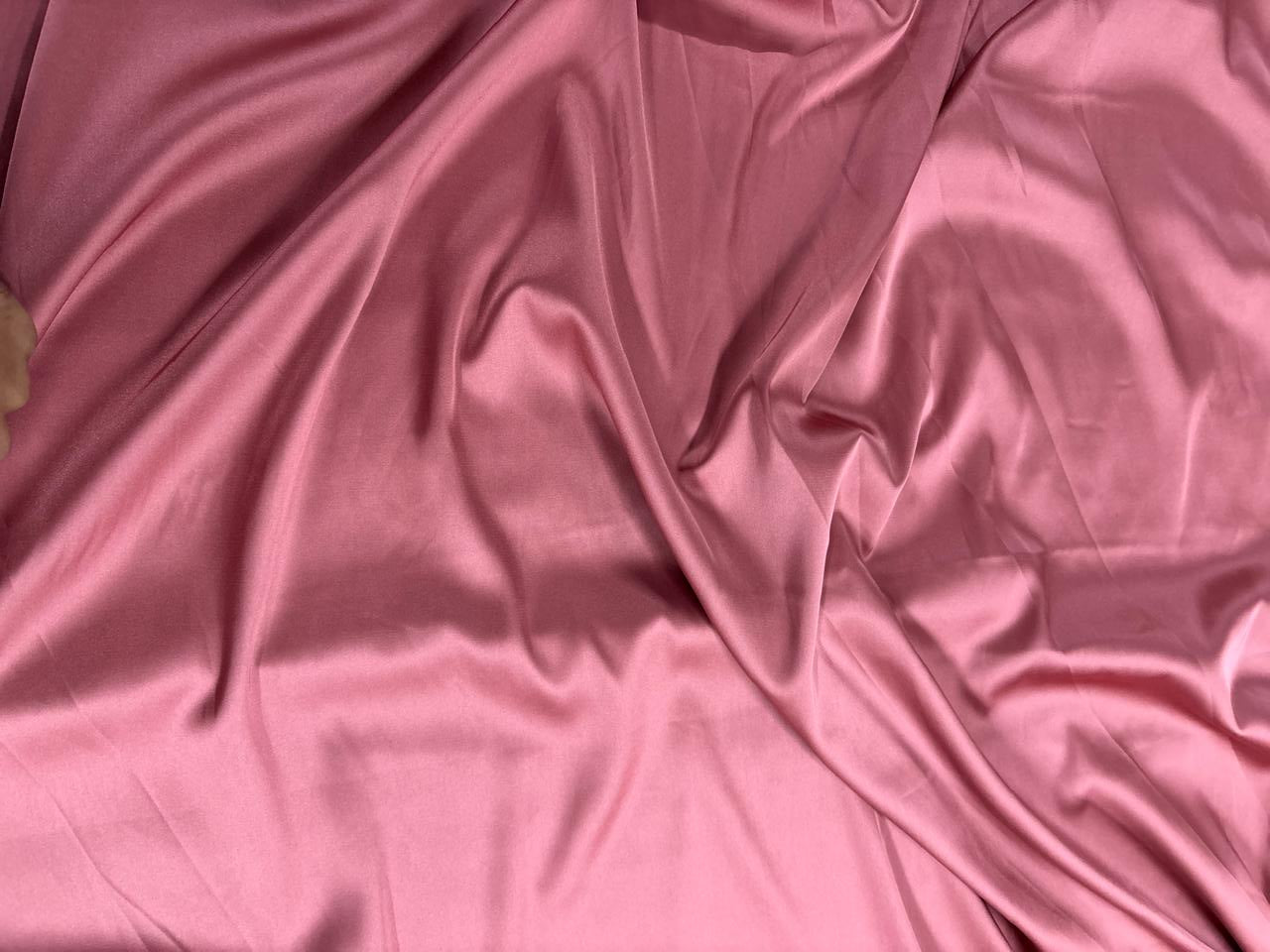 Dusty Pink Plain Armani Satin Lycra Fabric - Kapda Shop