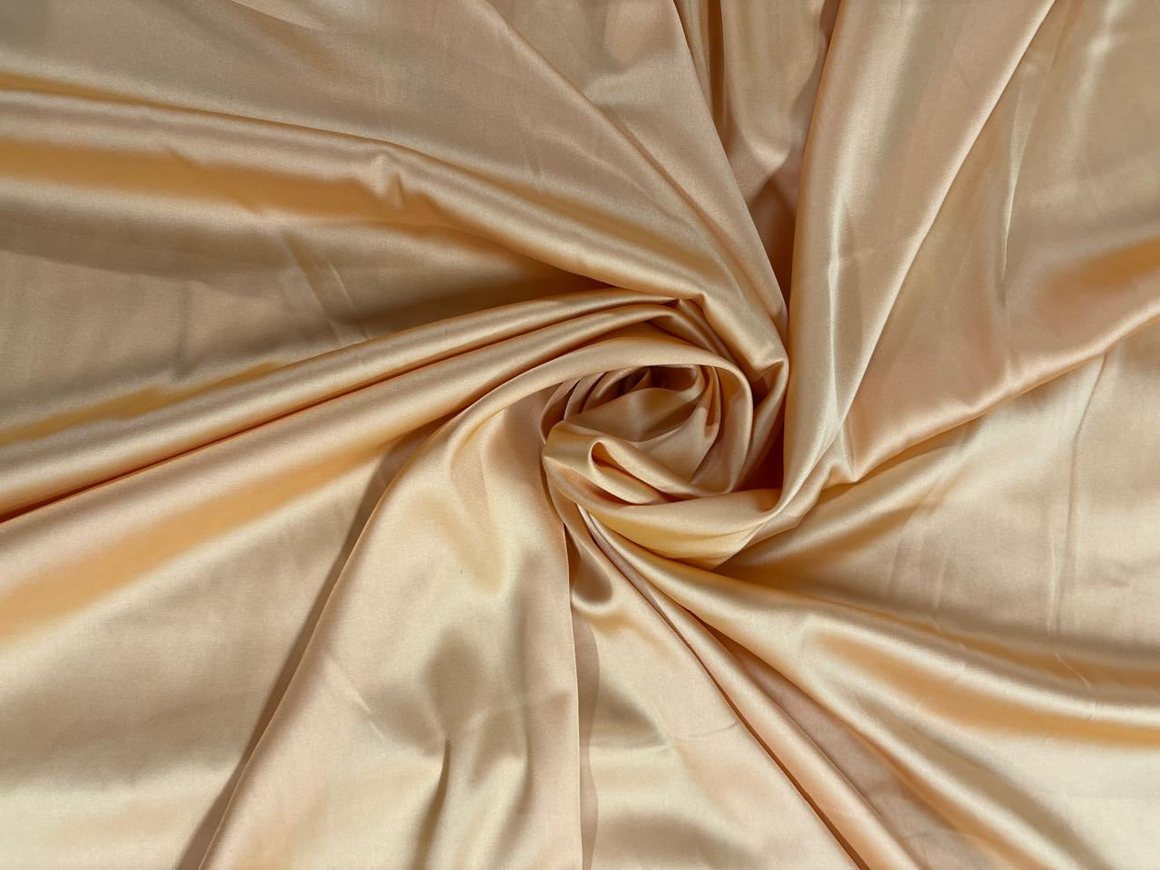 Light Gold Plain Armani Satin Lycra Fabric - Kapda Shop