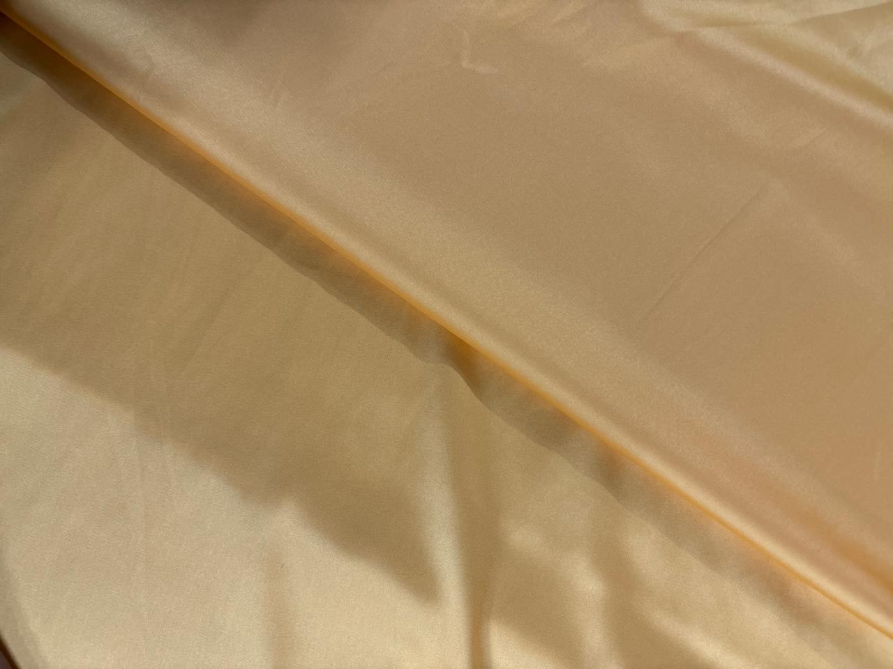 Light Gold Plain Armani Satin Lycra Fabric - Kapda Shop