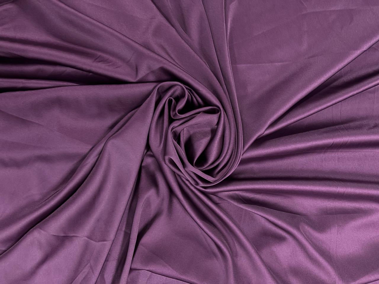 Dark Purple Plain Armani Satin Lycra Fabric - Kapda Shop