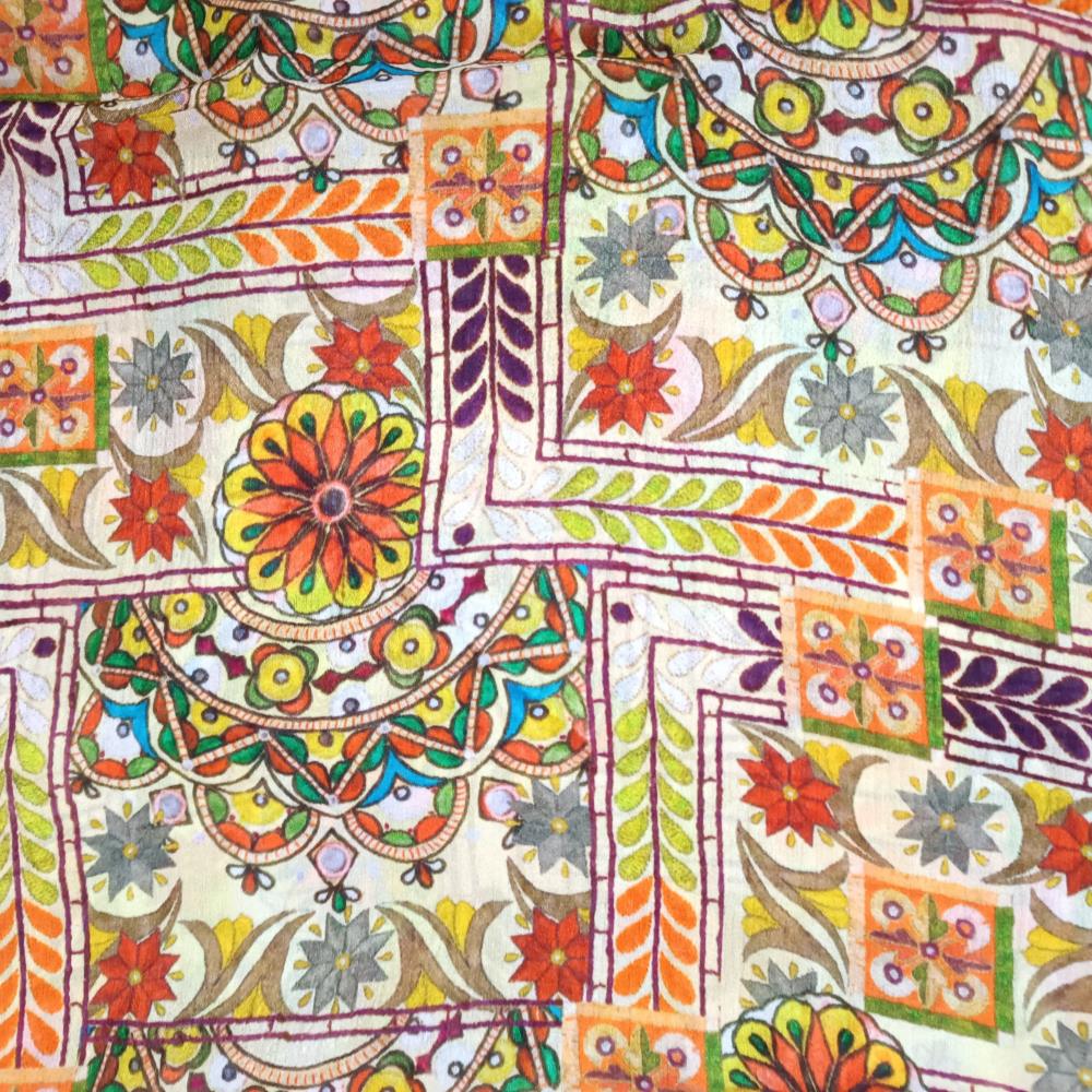 Multicolor Abstract Chiffon Fabric - Kapda Shop