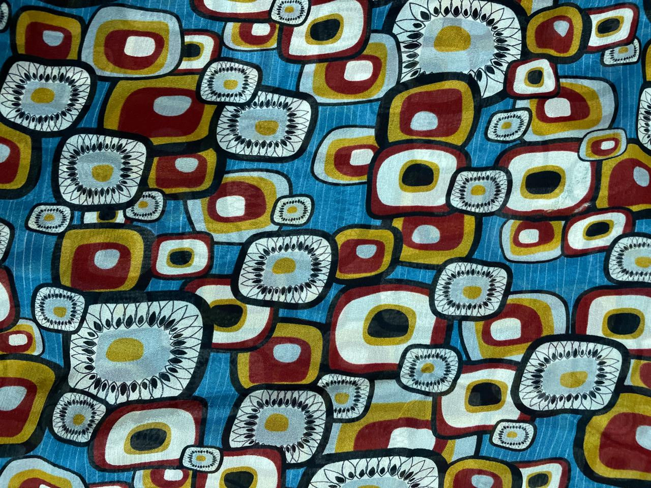 Multicolor Abstract Chiffon Fabric - Kapda Shop