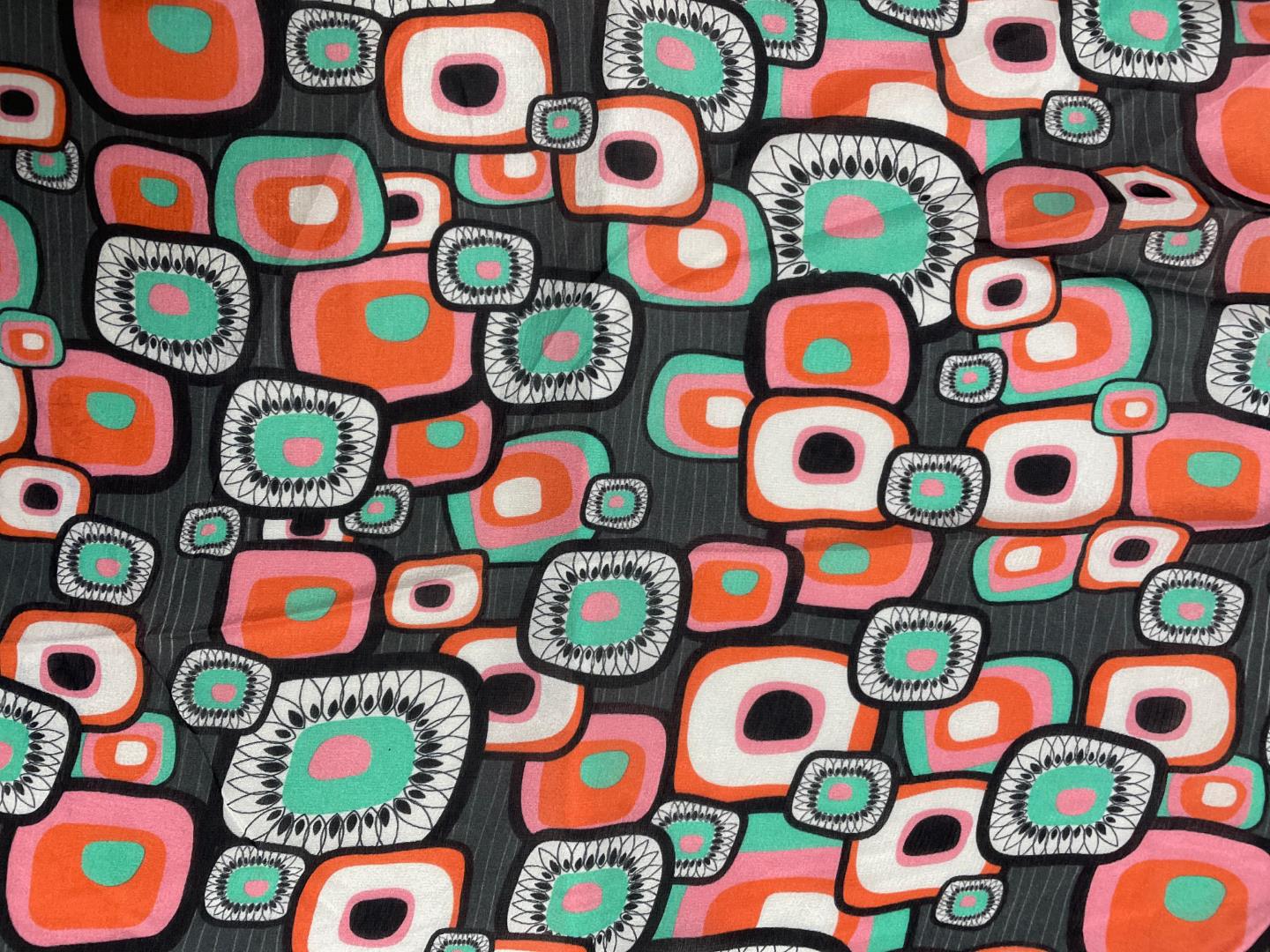 Multicolor Abstract Chiffon Fabric - Kapda Shop