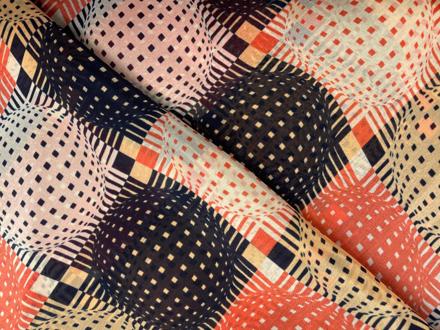 Multicolor Abstract Chiffon Fabric - Kapda Shop