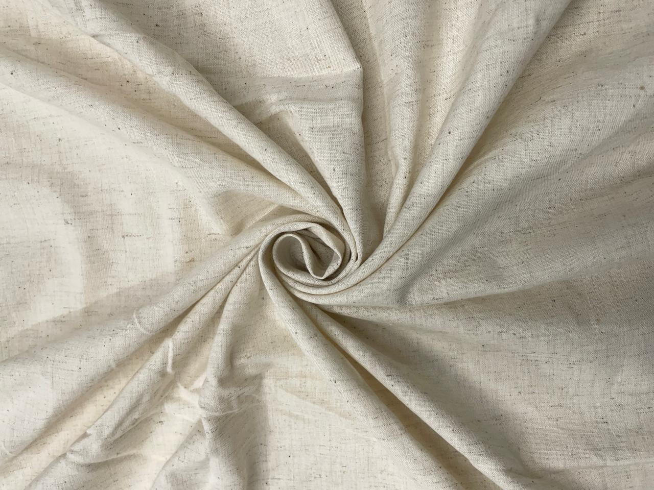 Off White Dyed Cotton Flex Fabric - Kapda Shop