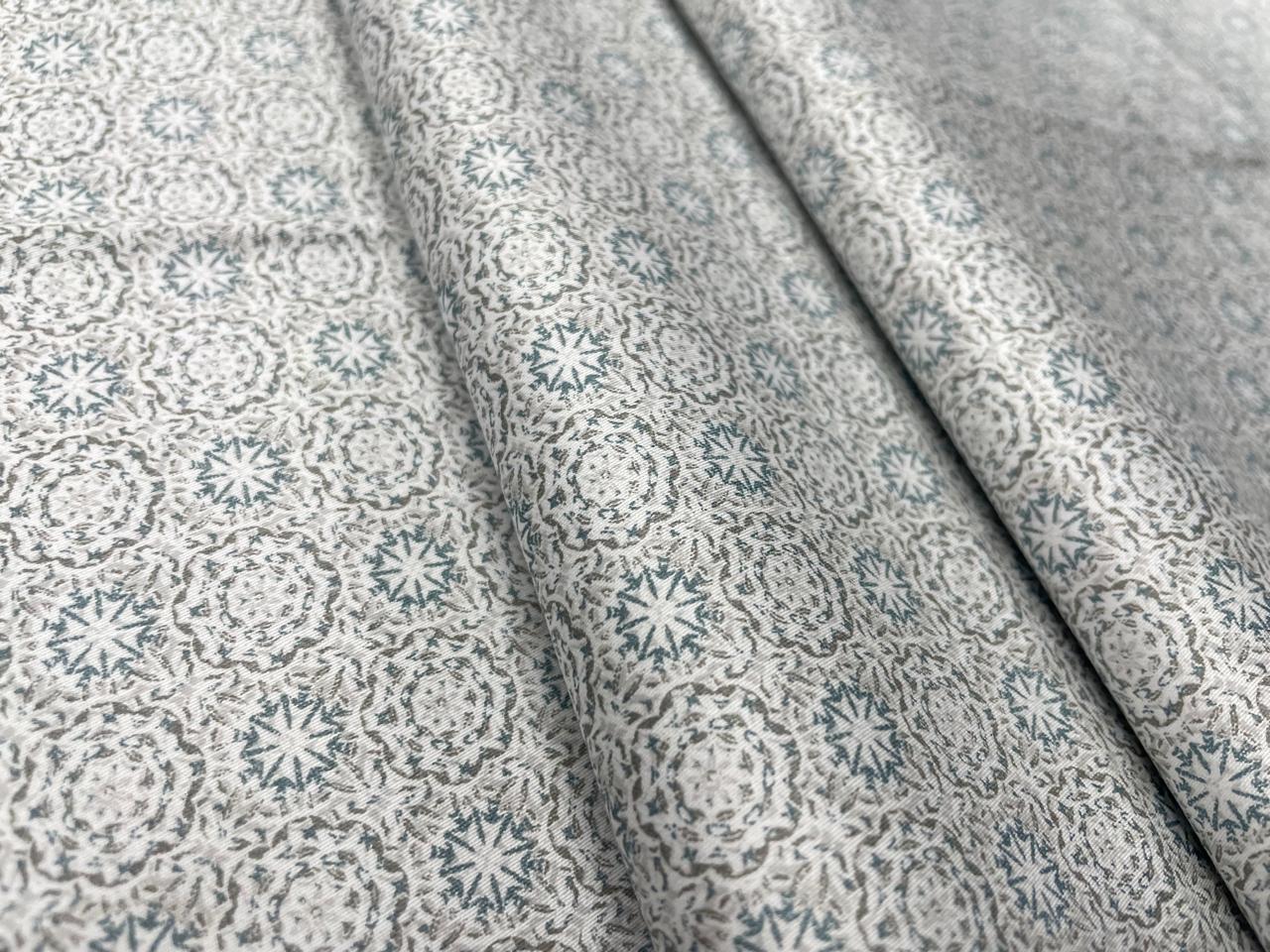 Grey Geometric Giza Pure Cotton Shirting Fabric - Kapda Shop