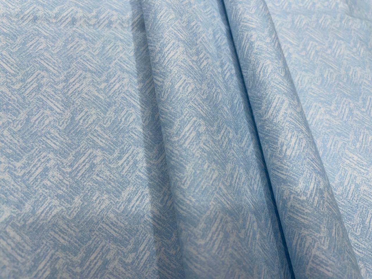 Sky Blue Abstract Giza Pure Cotton Shirting Fabric - Kapda Shop
