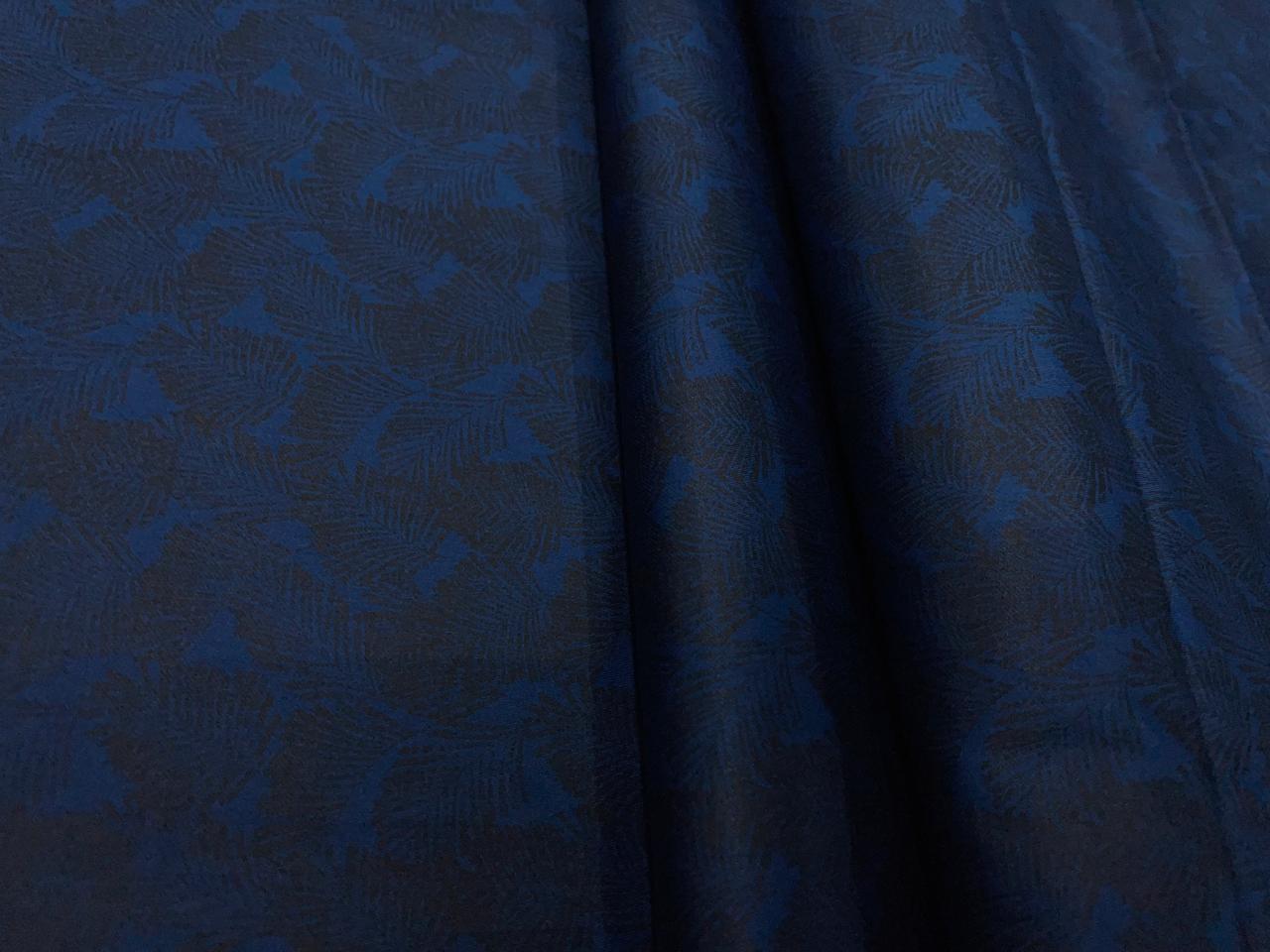 Navy Blue Abstract Giza Pure Cotton Shirting Fabric - Kapda Shop