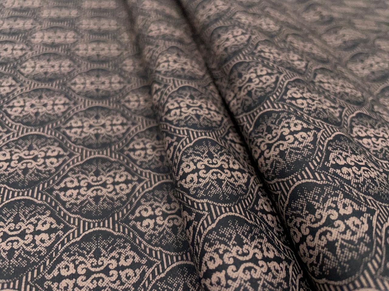 Black Abstract Giza Pure Cotton Shirting Fabric - Kapda Shop