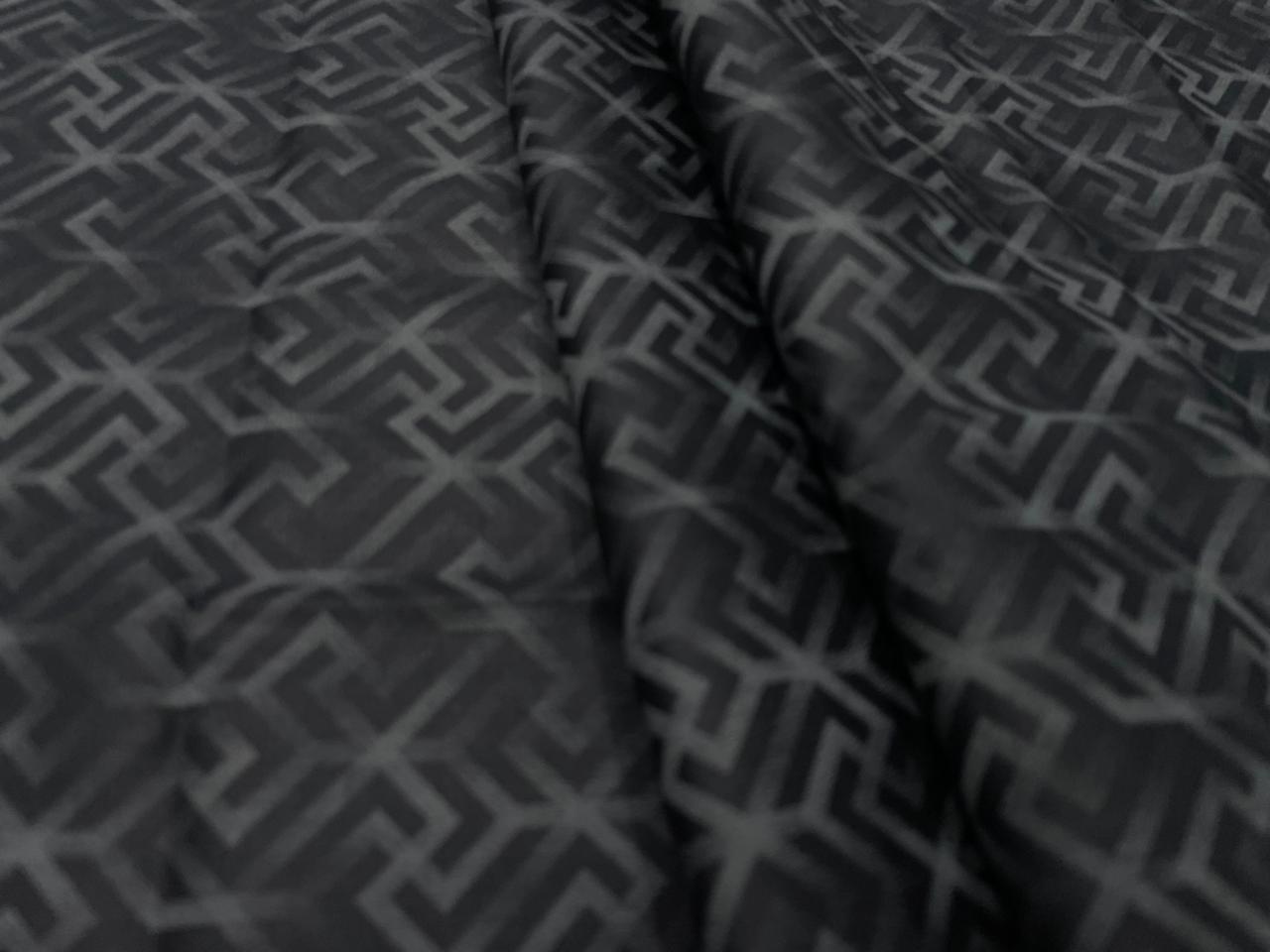 Black Abstract Giza Pure Cotton Shirting Fabric - Kapda Shop