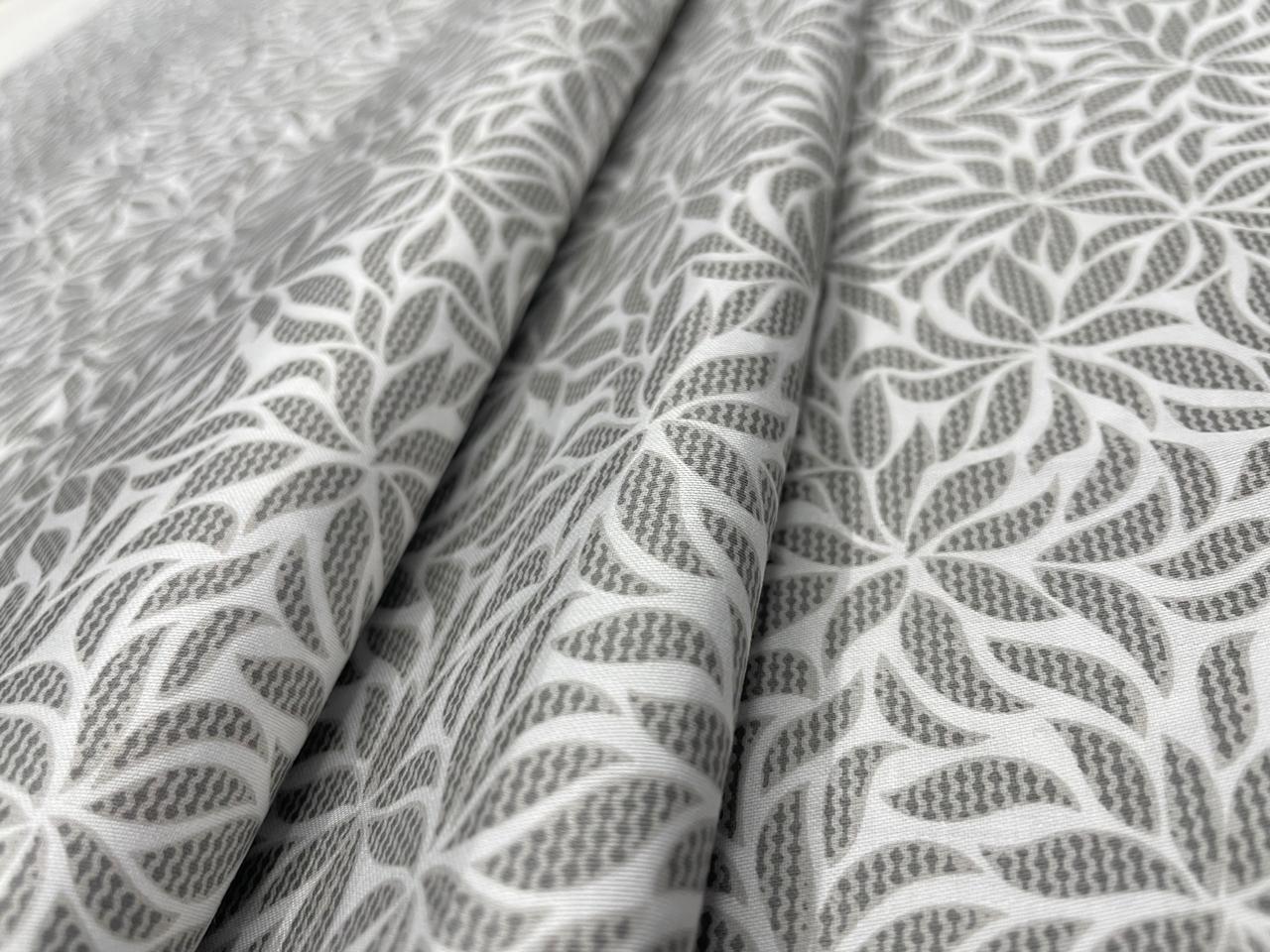 White Leaves Giza Pure Cotton Shirting Fabric - Kapda Shop