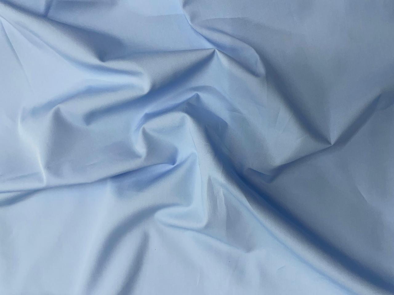 Sky Blue Plain Dyed Poplin Fabric (N184L) - Kapda Shop