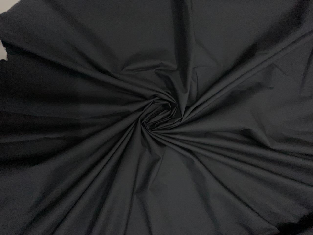Black Plain Dyed Poplin Fabric - Kapda Shop
