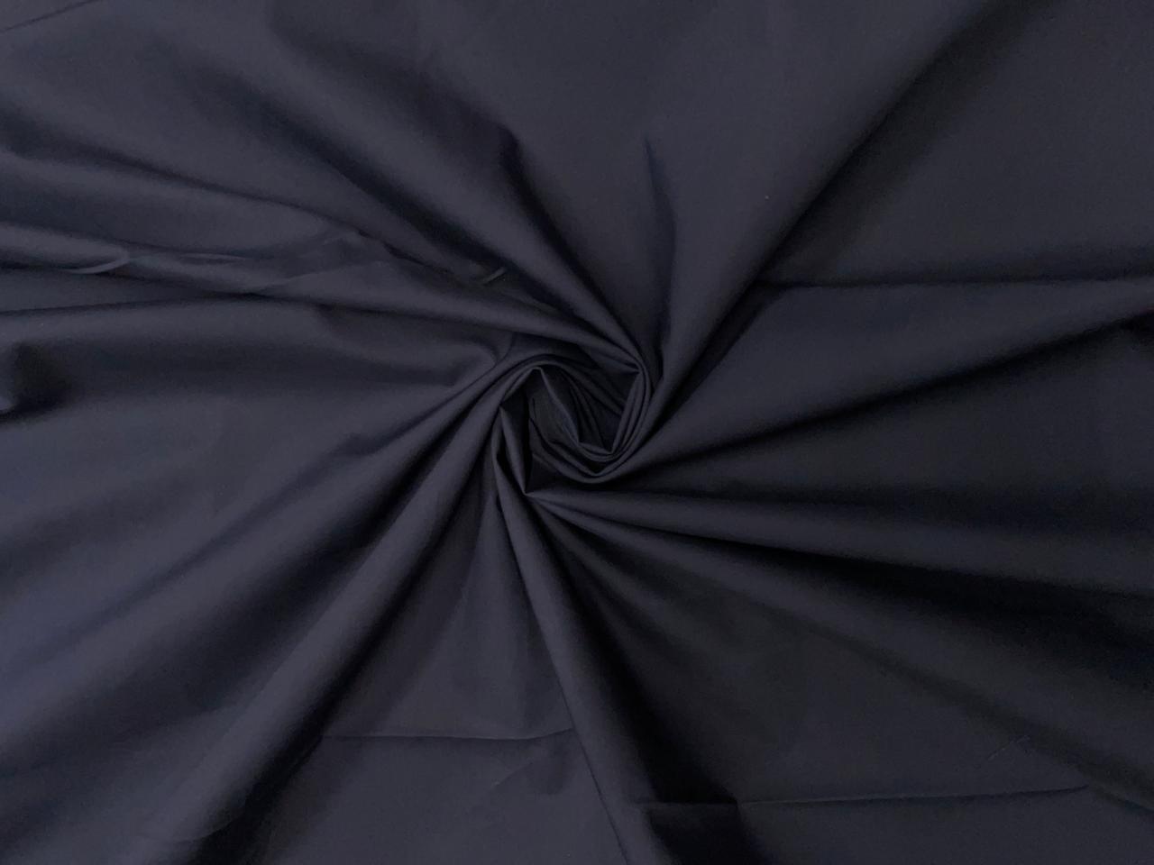 Navy Blue Plain Dyed Poplin Fabric - Kapda Shop