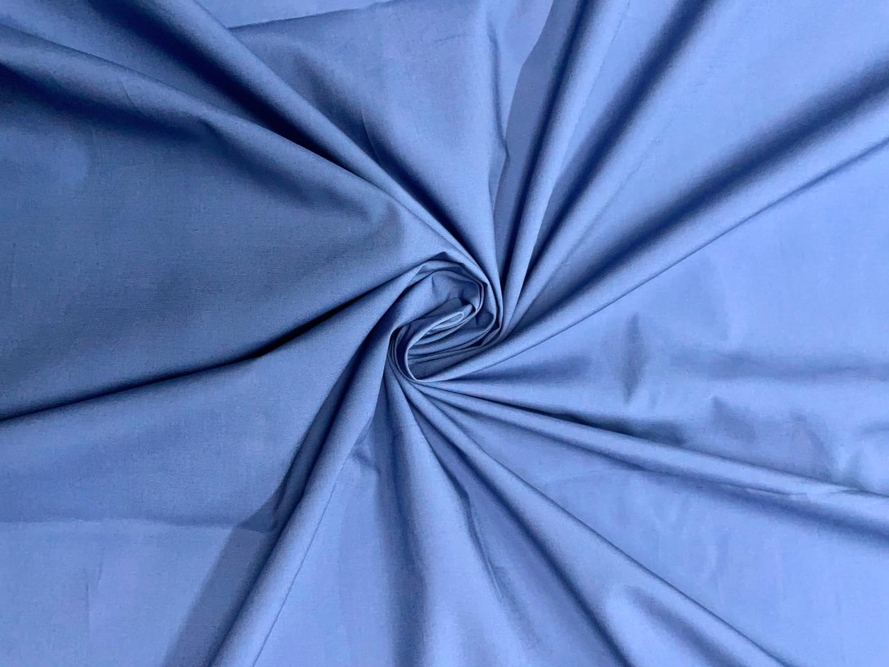 Teal Blue Plain Dyed Poplin Fabric - Kapda Shop