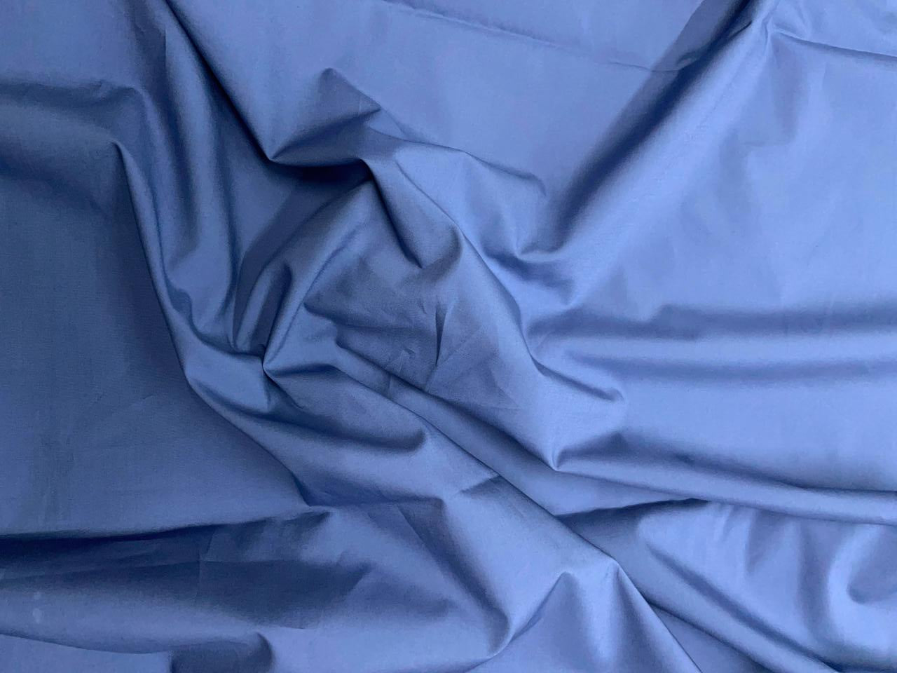 Teal Blue Plain Dyed Poplin Fabric - Kapda Shop
