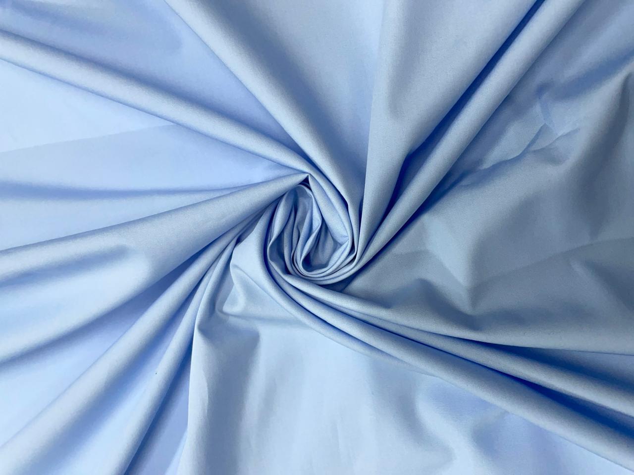 Sky Blue Plain Dyed Poplin N68 Fabric - Kapda Shop