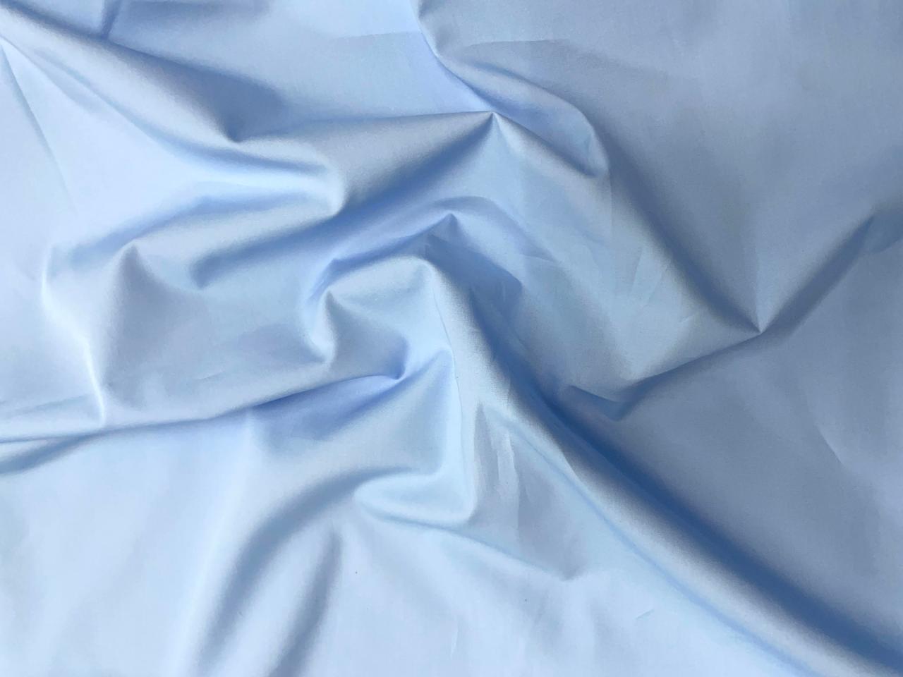 Sky Blue Plain Dyed Poplin N68 Fabric - Kapda Shop
