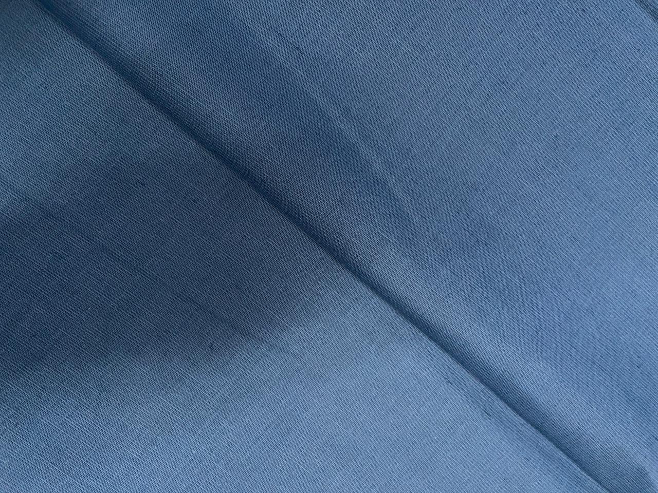 Matte Blue Plain Pure Linen Fabric - 40 Lea (N88) - Kapda Shop