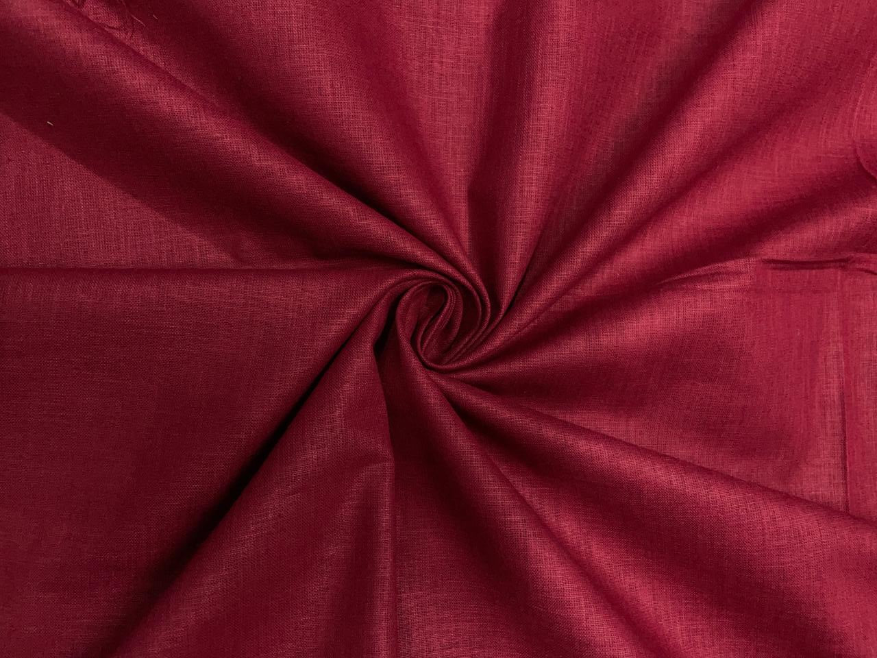 Maroon Plain Pure Linen Fabric - 40 Lea (N27) - Kapda Shop