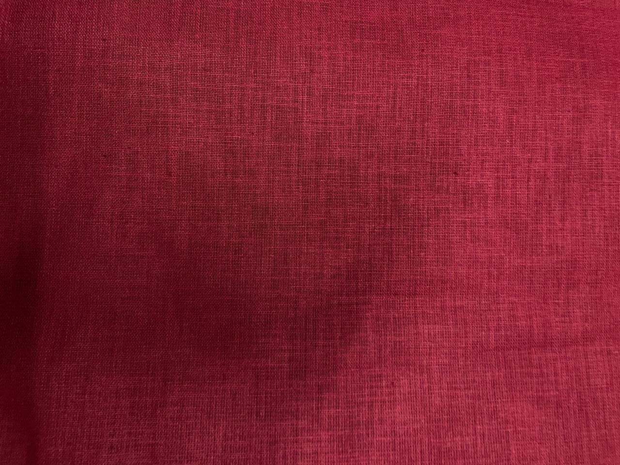 Maroon Plain Pure Linen Fabric - 40 Lea (N27) - Kapda Shop