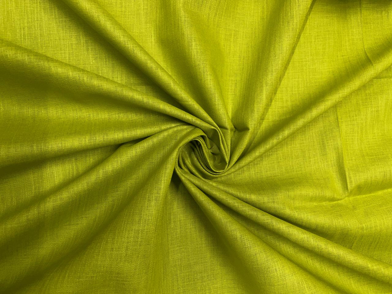 Parrot Green Plain Pure Linen Fabric - 40 Lea (N161 ) - Kapda Shop