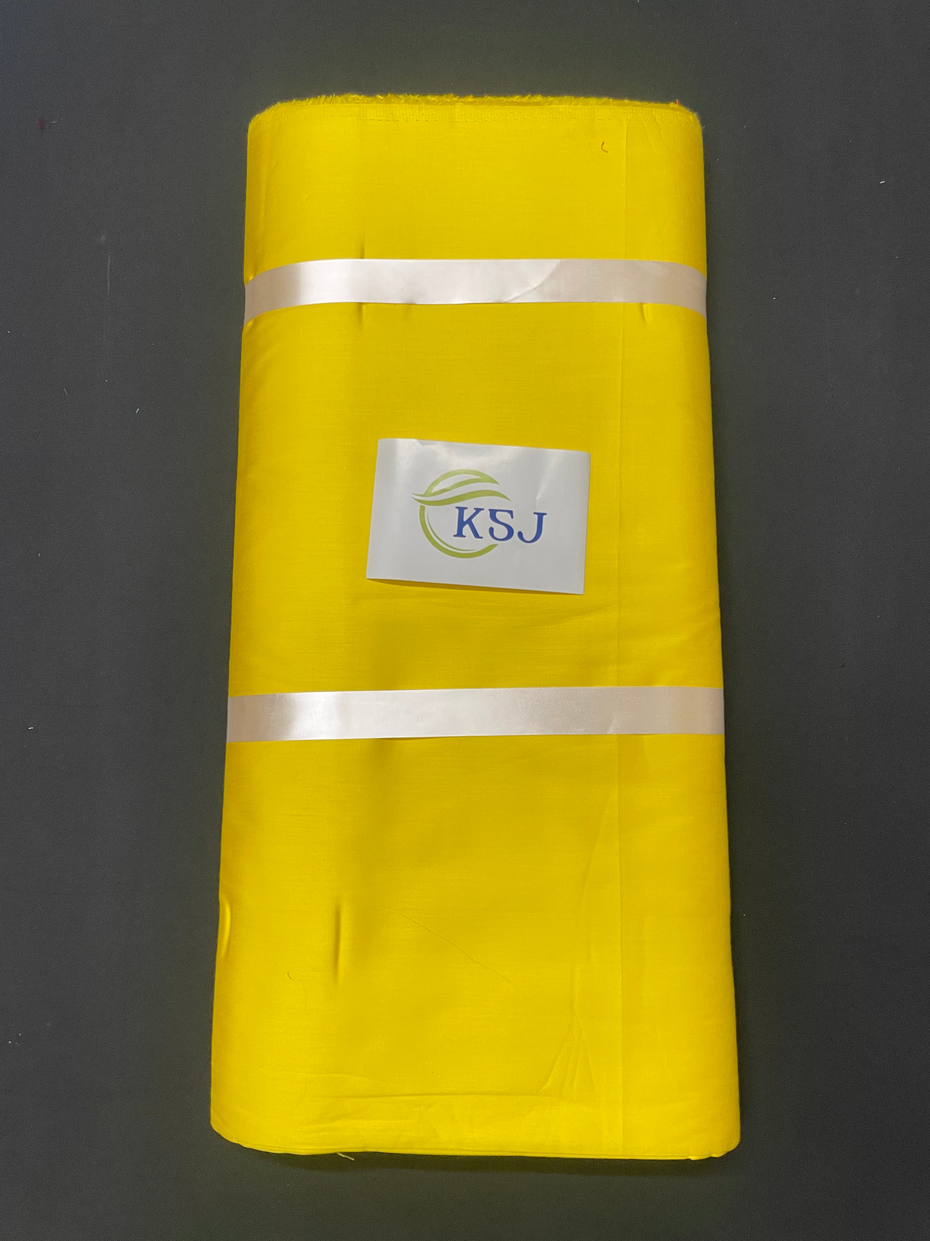 KSJ - Yellow Plain Glace Cotton Fabric ( N188) (Per mtr = Rs 110) - Kapda Shop