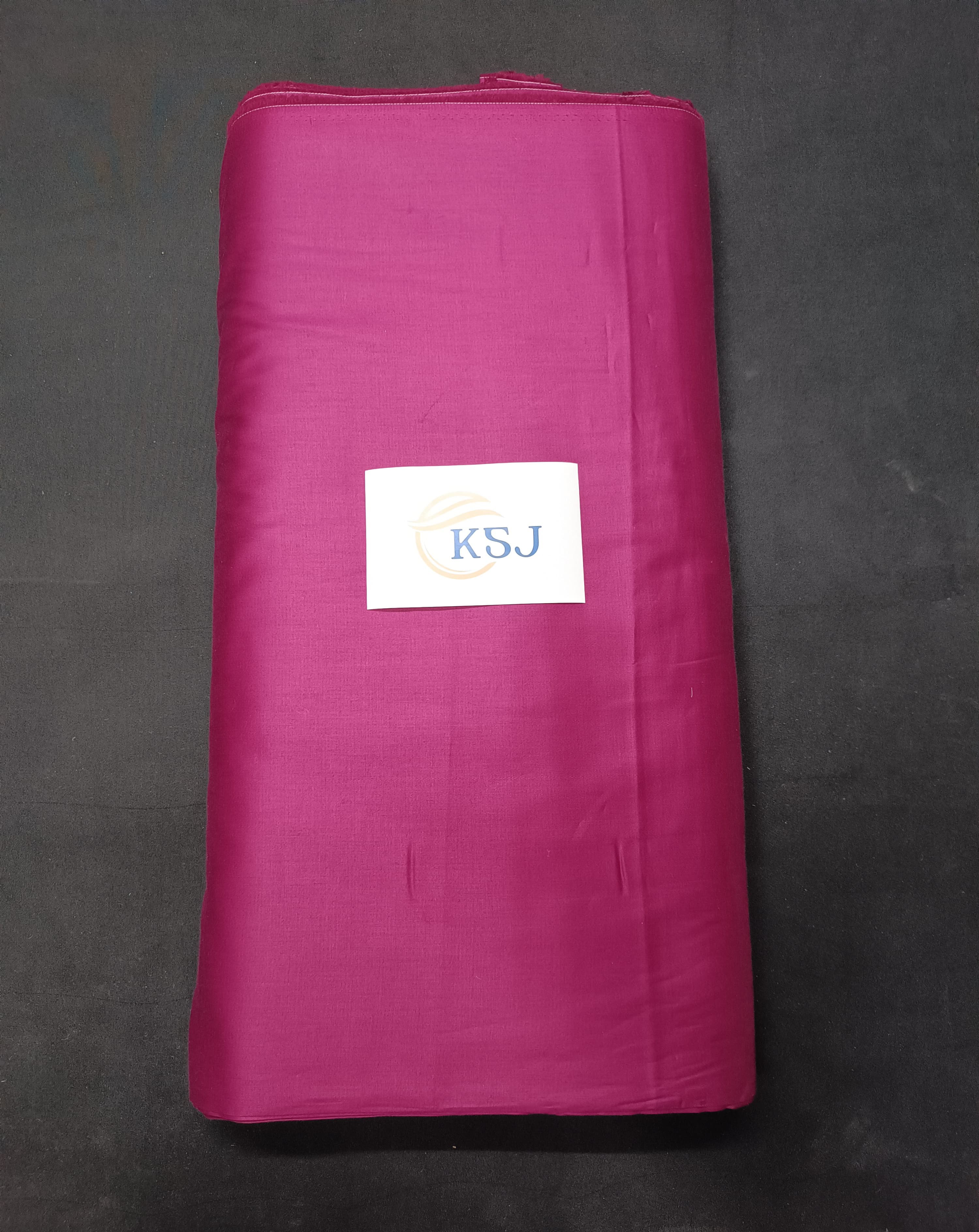 KSJ - Wine Purple Plain Glace Cotton Fabric (N46) (Per mtr = Rs 110) - Kapda Shop